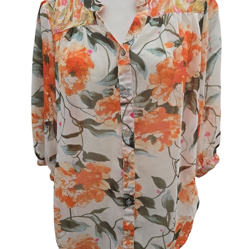 Fig and Flower Vibrant Floral Blouse